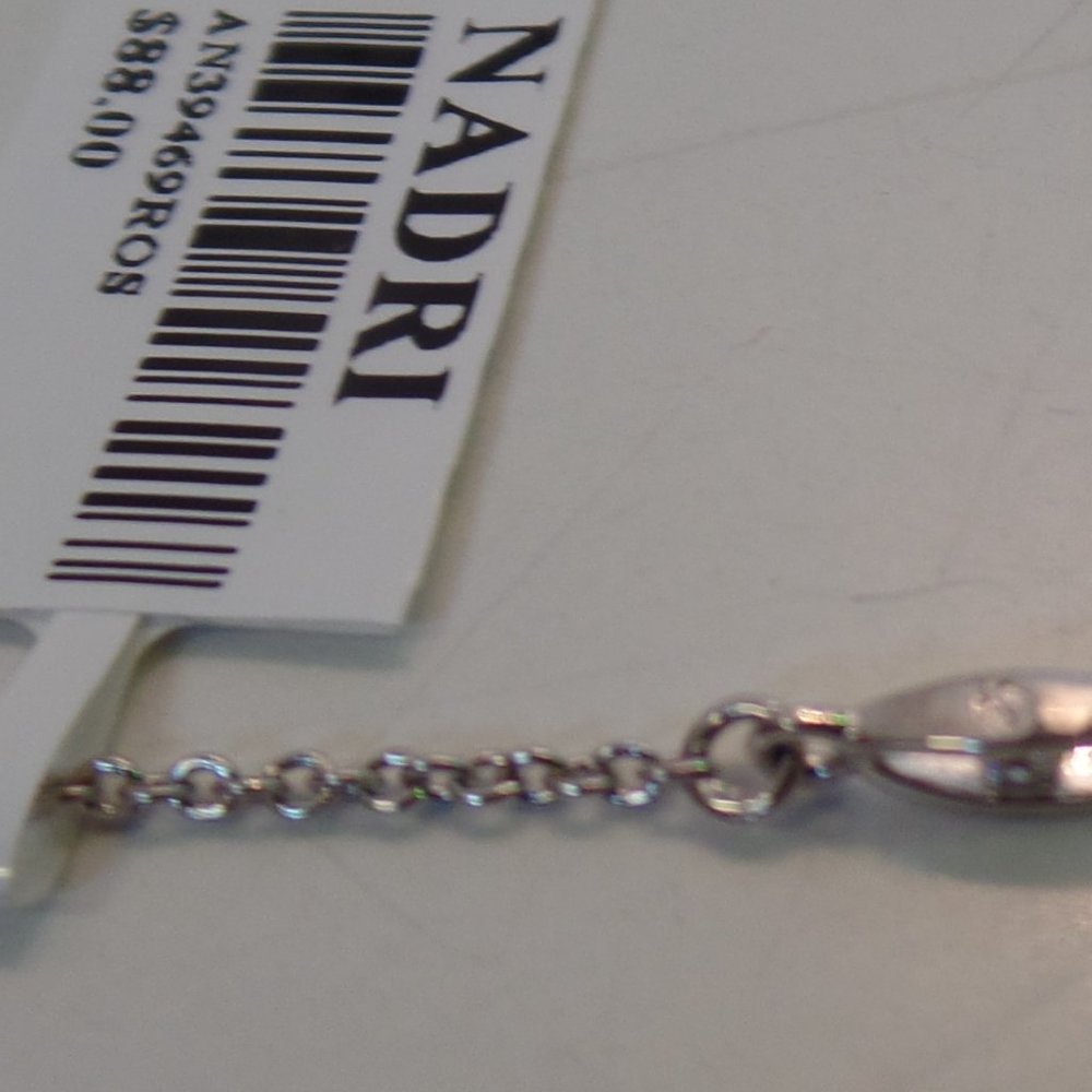 Nadri Silver Tone Cubic Zirconia & Opal Necklace $88 New With Tags Multi Strand - Picture 9 of 12